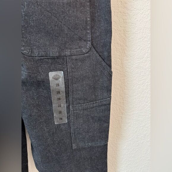 Harley-Davidson Women’s Sz 28 Workwear Washed Black Denim Overalls Slim Fit NWT - Picture 8 of 8